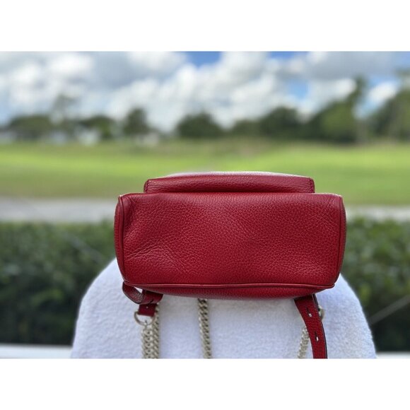 GUCCI  GG SOHO RED PEBBLED CALFSKIN LEATHER CHAIN BACKPACK BAG main image 10
